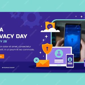 Ilustração de privacidade e proteção de dados para marketing digital